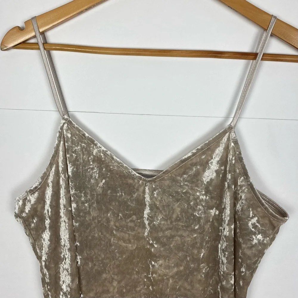English Factory Velvet Slip Mini Dress Champagne Size Medium - Picture 3 of 5